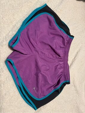 Nike Purple Dri-FIT Athletic Shorts with Silver Logo